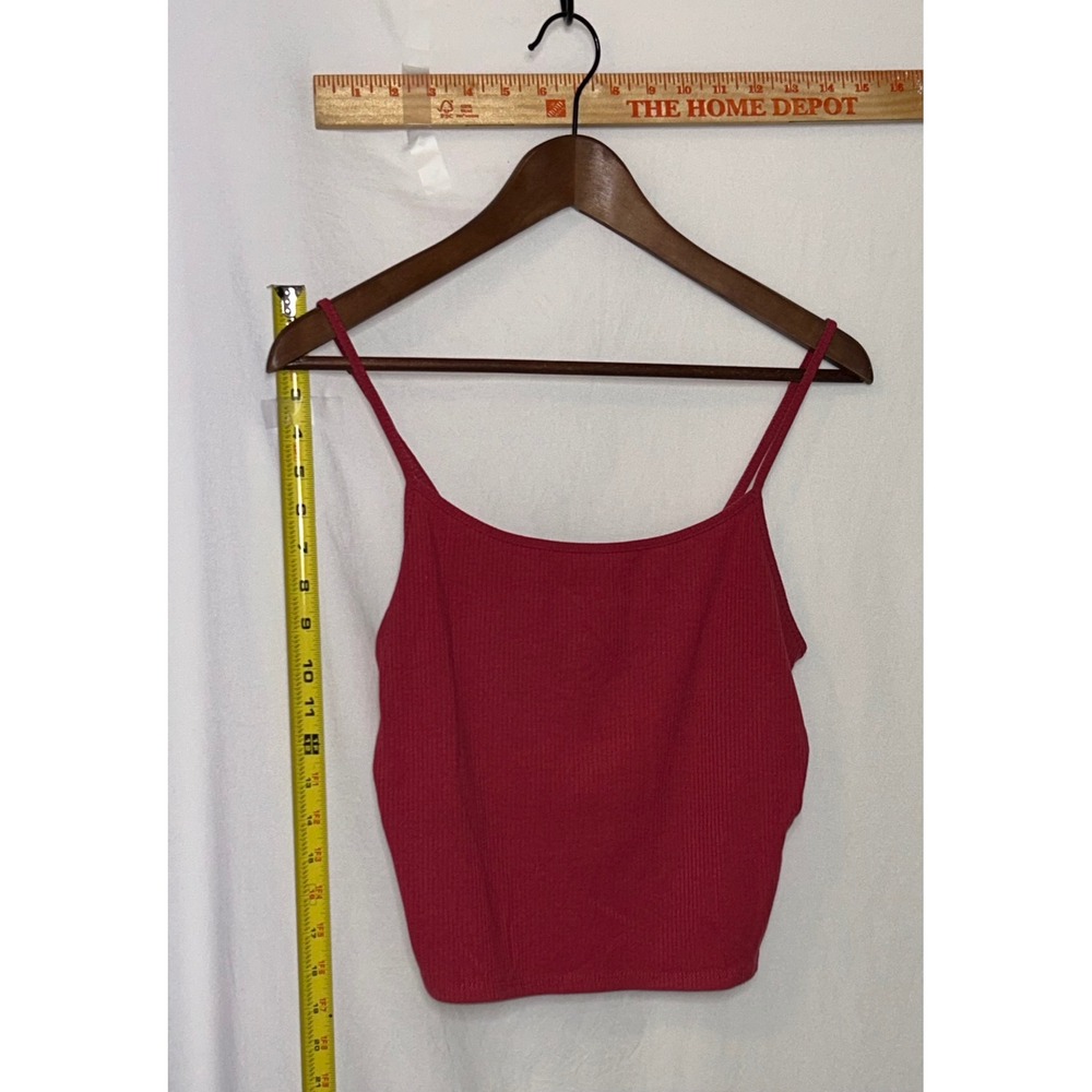 American Eagle‎ Outfitters Ribbed Pink Spaghetti Strap Crop Tank Top Womens